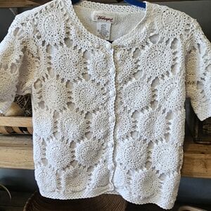 Vintage Crop Shirt Crochet Pattern Full Button Size Small